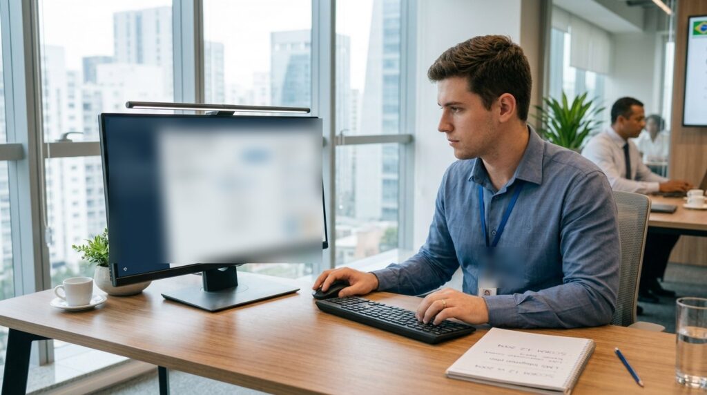 Profissional de treinamento e desenvolvimento gerencia cursos SCORM na plataforma LMS